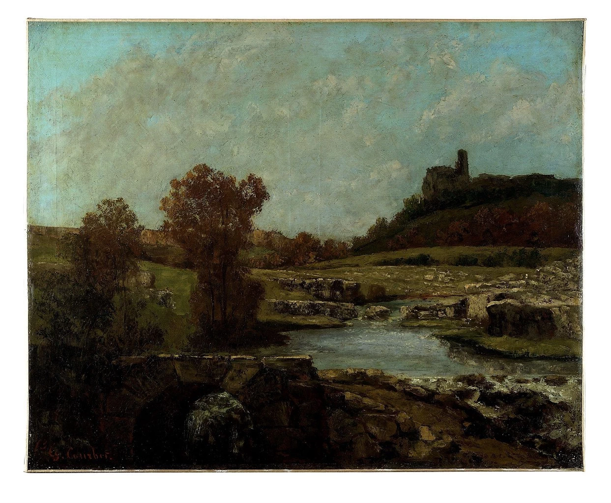 Paesaggio con il castello di St Denis, Scey - en, Varais, 1873, Victoria and Albert Museum